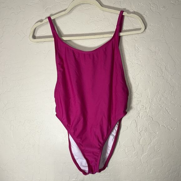 Dippin daisys high cut open back high neck one piece pink swimsuit - Picture 10 of 10